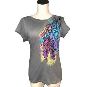 Hybrid Vintage Y2K Women’s Embellished Print Stretch Fitted T-Shirt size XL